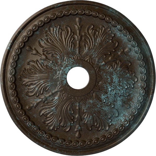 Ekena Millwork Winsor Ceiling Medallion (Fits Canopies up to 4"), 27 1/2"OD x 4"ID x 1 1/2"P, Bronze Blue Patina CM27WIBBS - main